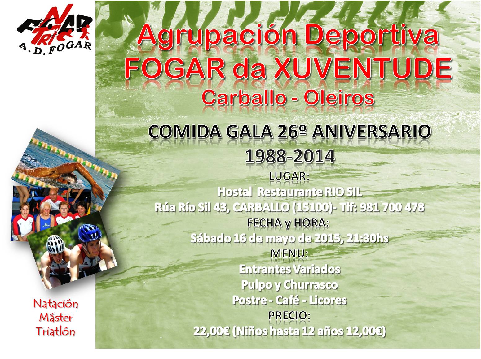 El Fogar celebra su 26ª Cena-Gala en el Restaurante Río Sil