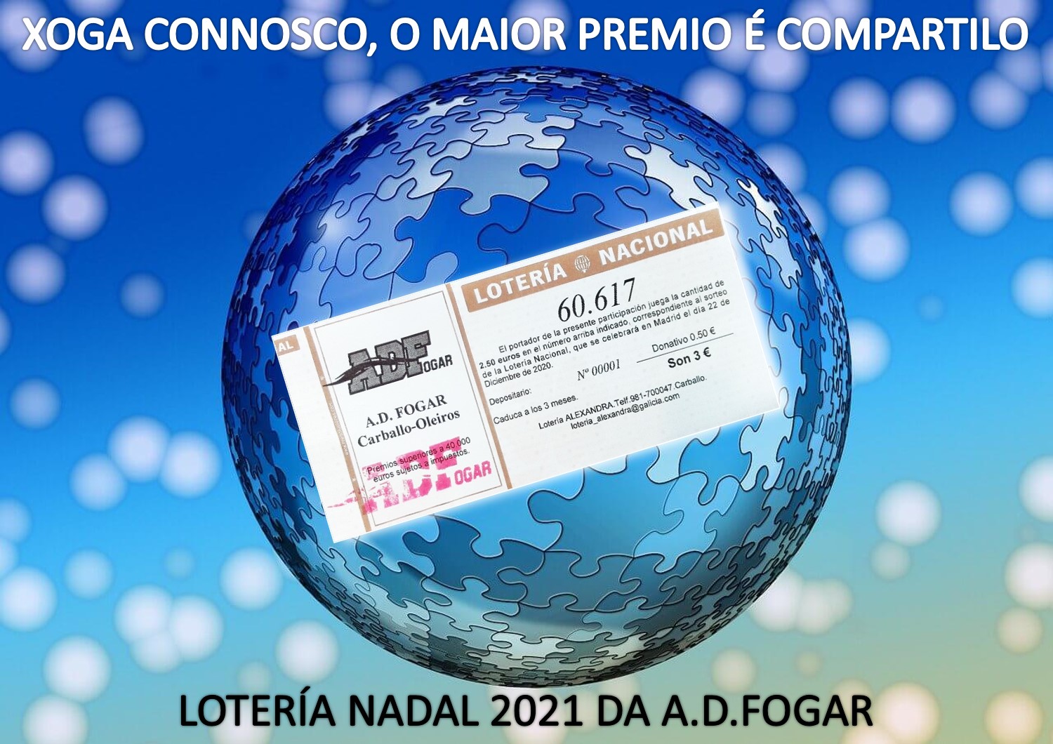 Xa dispoñemos da lotería nacional para o sorteo do Nadal 2021